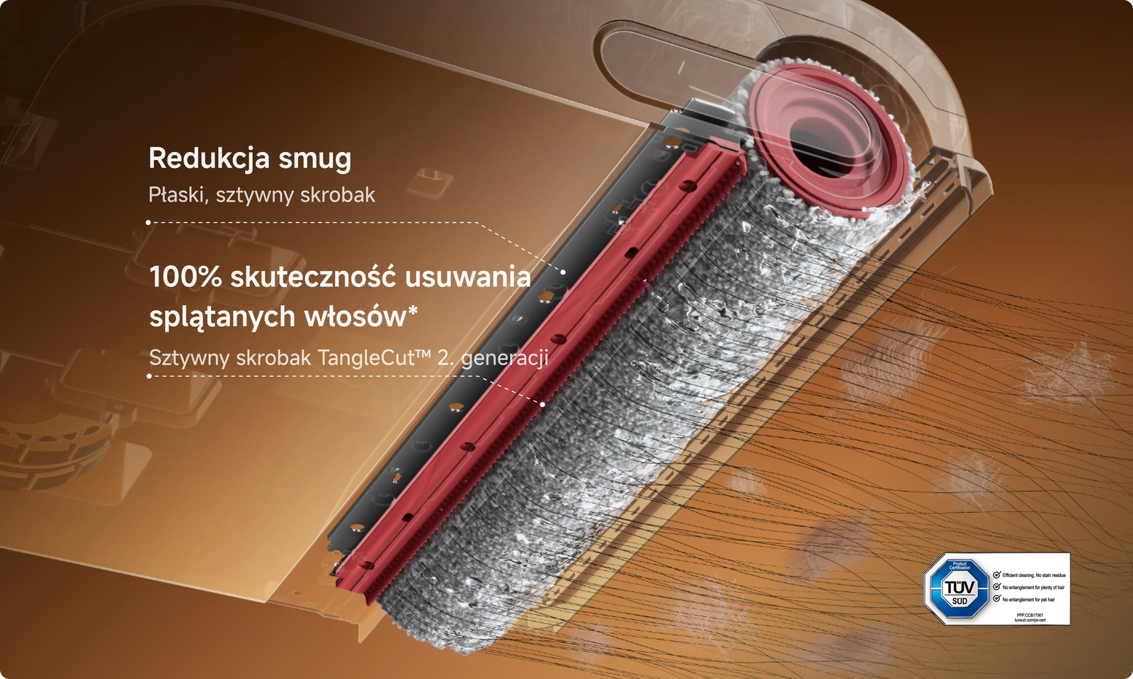 Czystsza szczotka, bardziej suche podłogi