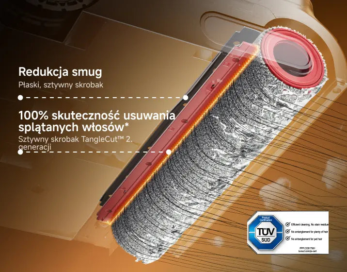Czystsza szczotka, bardziej suche podłogi